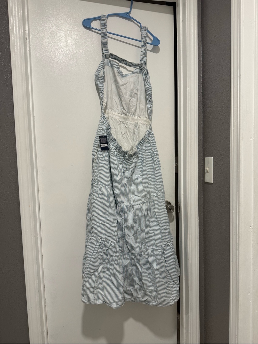 Lucky Brand Blue and White Striped Midi Dress